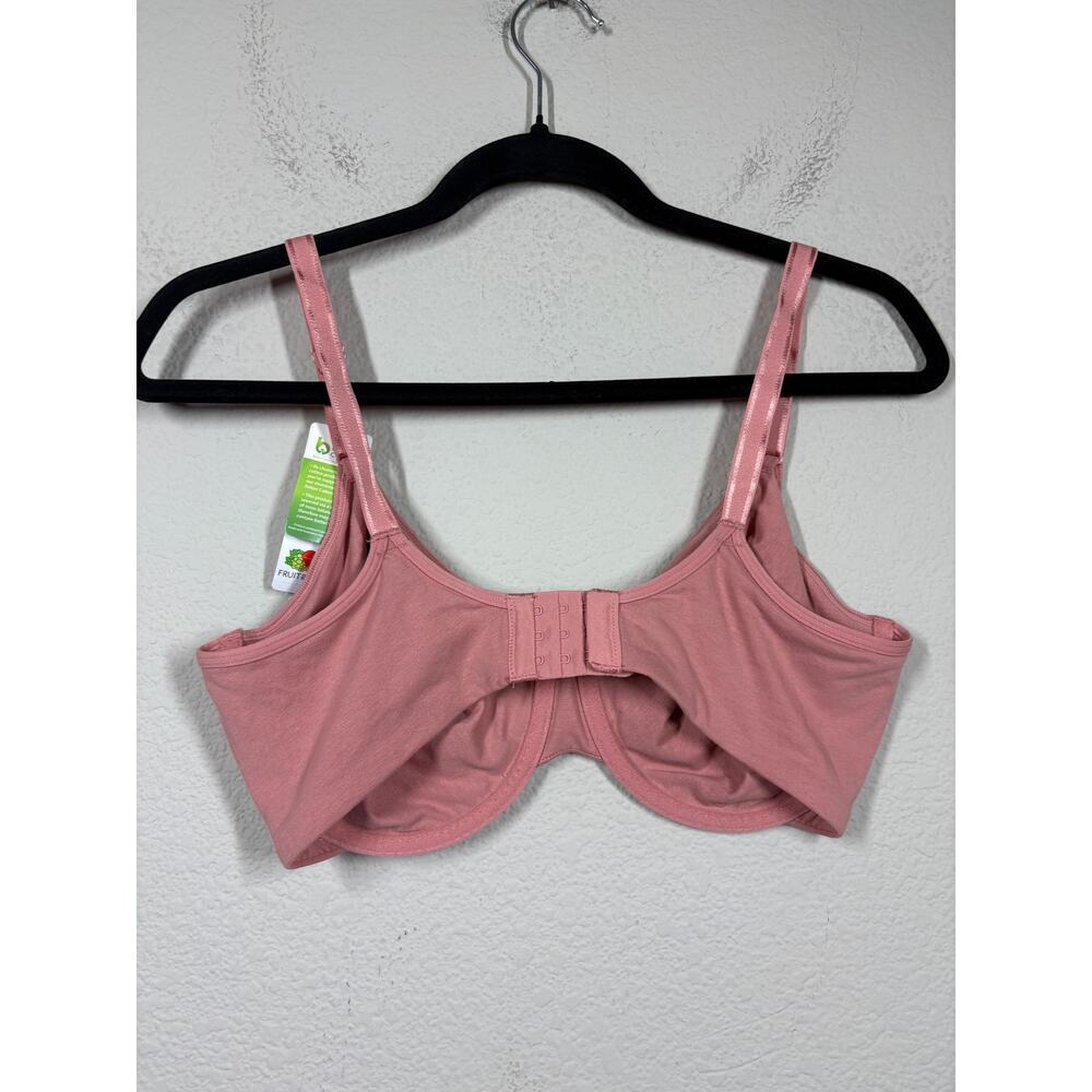 Fruit of the Loom Large Unlined Bra Pink Cotton Blend Comfort Underwire FT920 - Picture 3 of 8